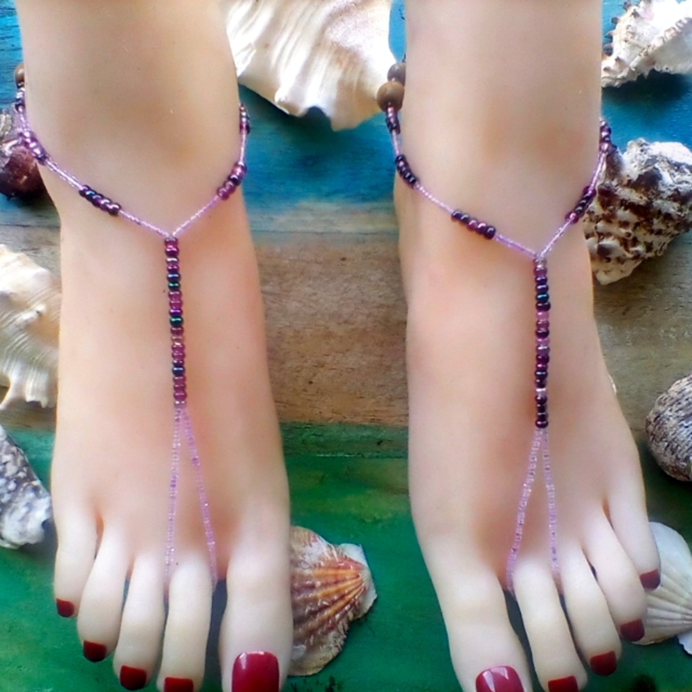 Lavender and Berries Barefoot Sandals